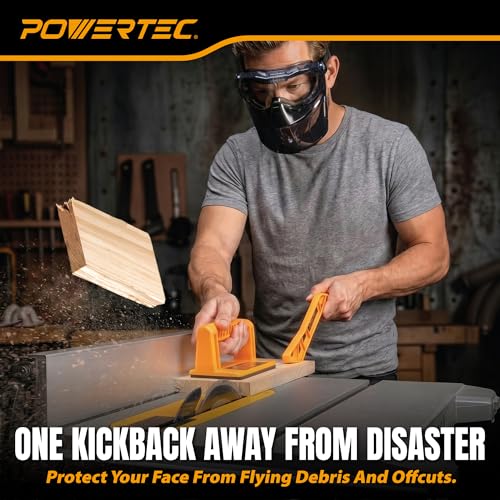 POWERTEC Safety Face Shield with Clear Anti-Fog Goggles, ANSI Z87+ (72433)