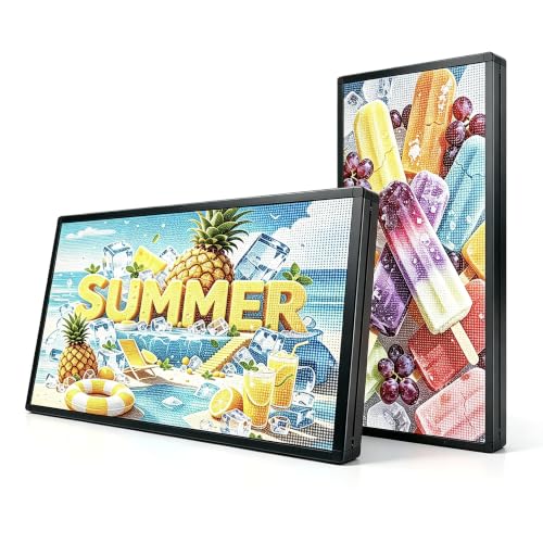P6 Programmable Led Sign Outdoor LED Display, IP65 Waterproof Scrolling Digital Signage Displays, RGB Full Color LED Screen, WIFI Control Custom Images and Video for Business 40''x17'' - size: P6 40*17 INCH