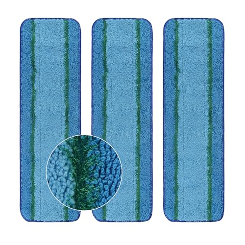 3Pack Deep Clean Pads Replacement for Bona Family of Mops Washable Reusable - color: Green(3pack)