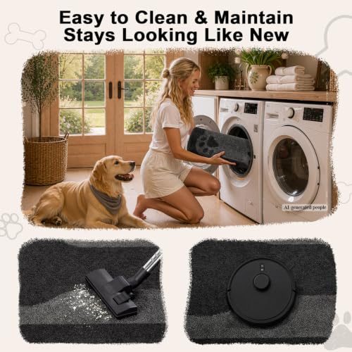 BSICPRO Dog Door Mat 32"x47", Charcoal Gray Dirt Trapping Mud Mat - color: Charcoal Gray, size: 32"x47"