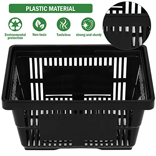 12PCS Shopping Baskets with Handles, 21L Durable Plastic Shopping Cart