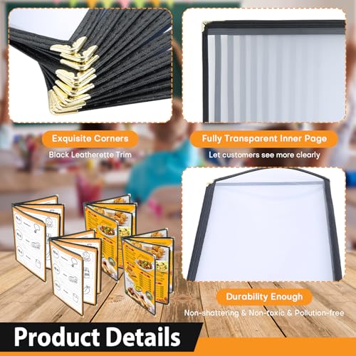 4PCS 8.5 x 11" Menu Covers, 4 Page 8 View Clear Morning Menu