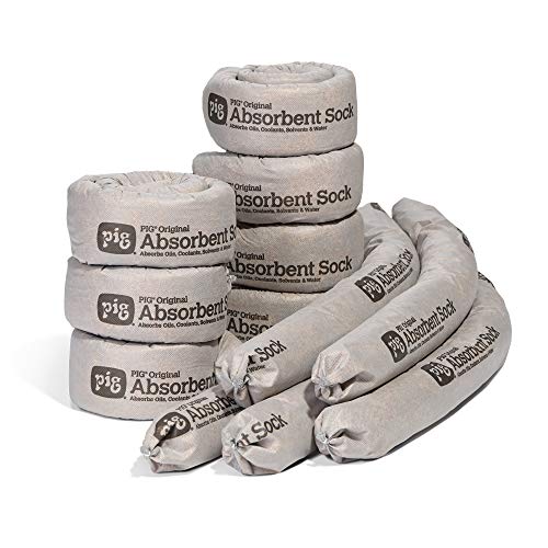 PIG Original Absorbent Sock - 12 Socks - 3" x 42" - Absorbs up to 64 oz per Sock - PIG237 - size: One-Size