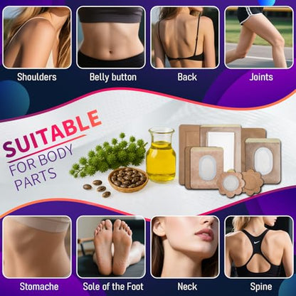 Castor Oil Pack Wrap Patch - Organic Cotton Castor Oil Belly Button Pad, Disposable Self-Adhesive Abdominal Pads, Portable Anti Leakage High Absorbent Patch for Multi-Area Use 50 Pcs - size: 1 Count (Pack of 50)