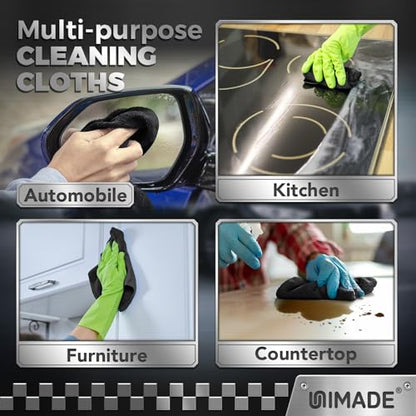 UNIMADE Microfiber Cleaning Cloth, 100 Pack Microfiber Towels for Cars - color: Grey, size: 100pk