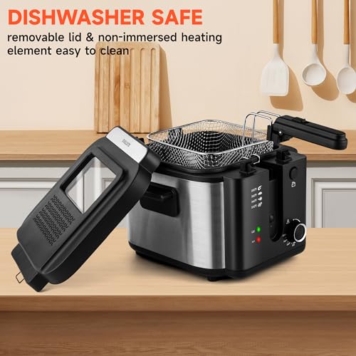 SUSTEAS Deep Fryer with Basket, Electric Deep Fryers for Home Use, 2.25Qt - size: 2.5L