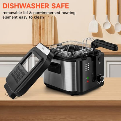 SUSTEAS Deep Fryer with Basket, Electric Deep Fryers for Home Use, 2.25Qt - size: 2.5L