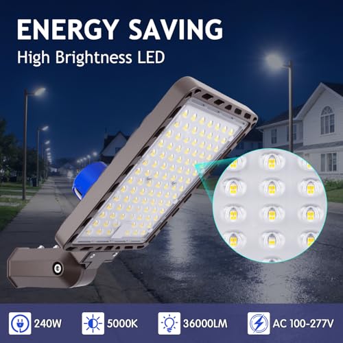 240W LED Parking Lot Lights Slip Fitter LED Pole Light 4Pack - size: 240W/Slip Fitter/4PC