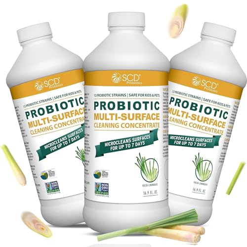 SCD Probiotics Cleaning Concentrate Lemongrass, Probiotic Cleaner – 3 Pack - size: 17 Fl Oz (Pack of 3)