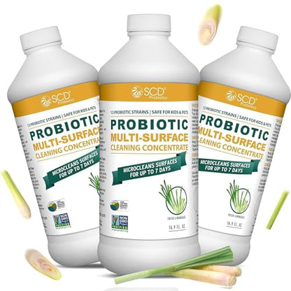 SCD Probiotics Cleaning Concentrate Lemongrass, Probiotic Cleaner – 3 Pack - size: 17 Fl Oz (Pack of 3)