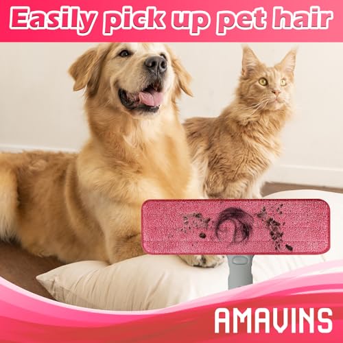 AmaVins 3 Pack Microfiber Cleaning Pads, Reusable Microfiber Mop Pads for 18 Inch Mop, Hardwood Floor Replacement Cleaning Mop Pads, Machine Washes - color: A-red 3 Pack 01