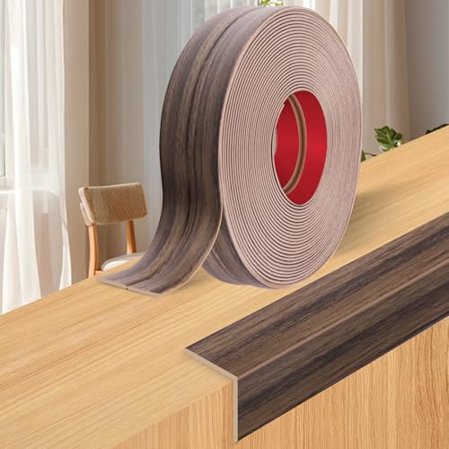 Wall Corner Protector Moulding Trim Peel and Stick - color: Smoked Brown Wood, size: 0.8 In x 10 Ft