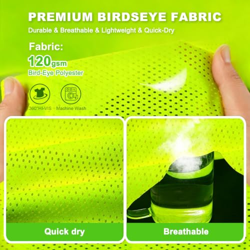 ProtectX High Visibility ANSI Class 2 Safety Vest with 7 Pockets - color: Green, size: 4X-Large