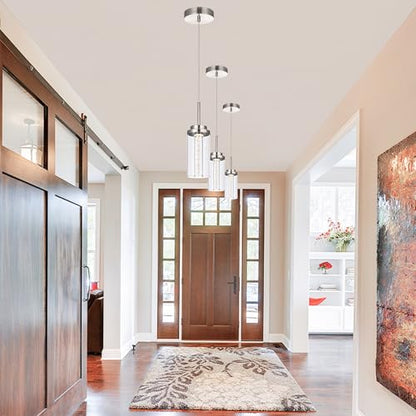 MELUCEE 3 Packs Dimmable LED Pendant Lights Fixtures Brushed Nickel - color: Brushed Nickel, size: 1-Light-3 Packs