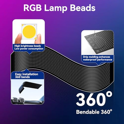 LED signs for business,APP control DIY text,LED window ads display screen - size: 58x8in