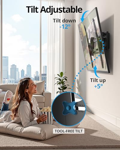85 86 98 100 inch Heavy Duty Tilt TV Wall Mount Bracket for 65-120 inch Large TVS Up to 220LBS, Tilting TV Mount, Max VESA 900×600mm, 16/18/24/32" Studs, Fit Most 65+ 75+ 120 TVs - size: 65-120"