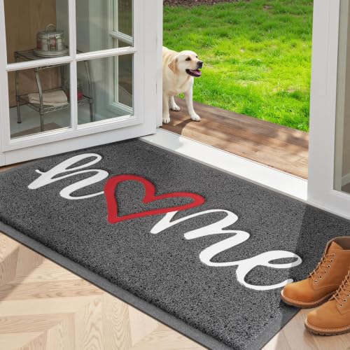 StepLively Door Mat Indoor Outdoor Welcome Mat for Entrance, 32x20in Grey - color: Grey, size: 1'8" x 2'8" (Rectangular)
