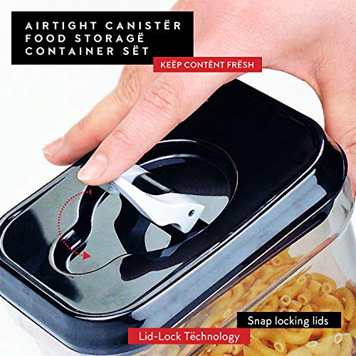 DWËLLZA KITCHEN Airtight Food Storage Containers - Pantry Snacks Kitchen Container, Baking Supplies, 4LB Sugar & Flour Canister - 4 Pc Set All Same Size - Clear Plastic BPA-Free - Keeps Fresh & Dry - color: 06 - 2 Liters (Set of 4)