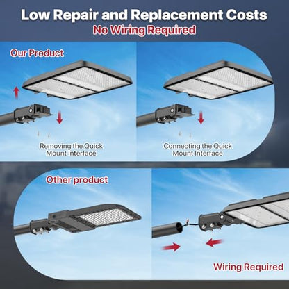 LED Parking Lot Light 400W, Commercial Light with Dusk to Dawn Photocell - size: 400watt 2pack