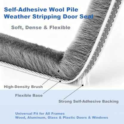 Strong Self-Adhesive Brush Weather Stripping Door Seal Strip