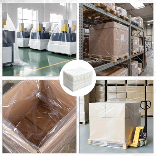 Fuyoooo 20 Pcs 48 x 60 x 48 Inch Clear Pallet Covers - size: 48 x 60 x 48 Inch