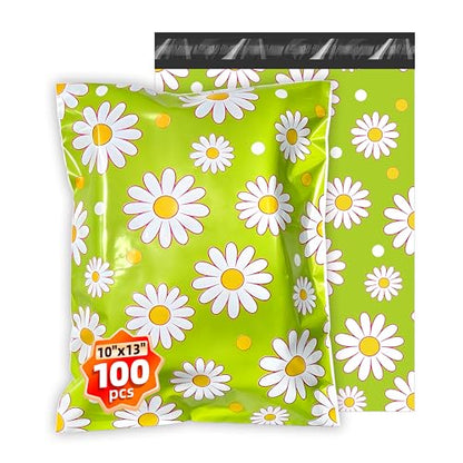 100pcs Poly Mailers 10x13 for Ecommerce Shipping,Online Retail - color: Daisy, size: 10" x 13"100pcs