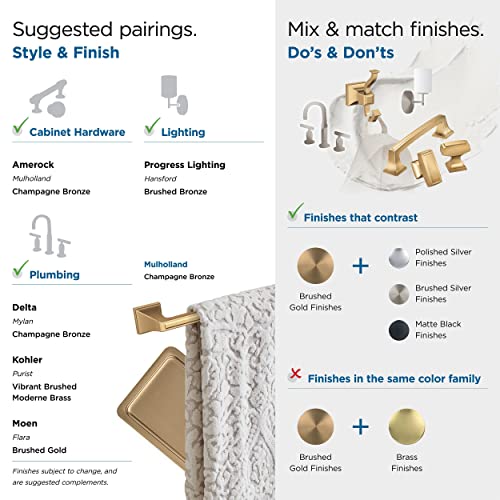 Amerock Mulholland 8-13/16" Champagne Bronze Pivoting Toilet Paper Holder - color: Champagne Bronze, size: Toilet Paper Holder