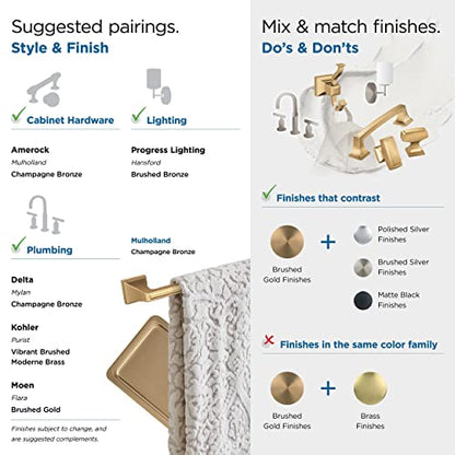 Amerock Mulholland 8-13/16" Champagne Bronze Pivoting Toilet Paper Holder - color: Champagne Bronze, size: Toilet Paper Holder
