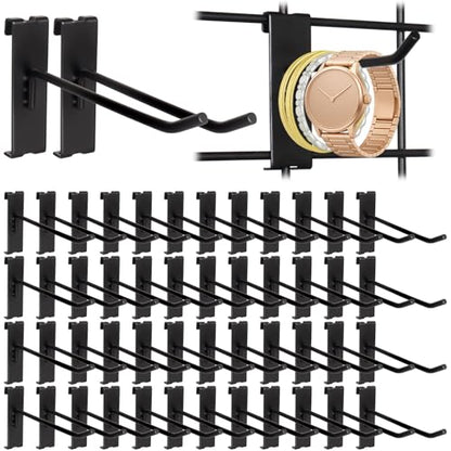 50 Pack Gridwall Hooks, 6 Inch Metal Display Hanging Hooks - size: 6inch-50Pcs-Black