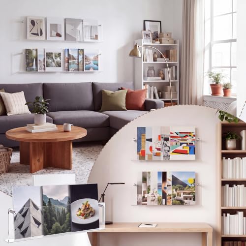 6 Pack Clear Acrylic Magazine Holder Wall, Brochure, 24 Inch - size: 24 Inch