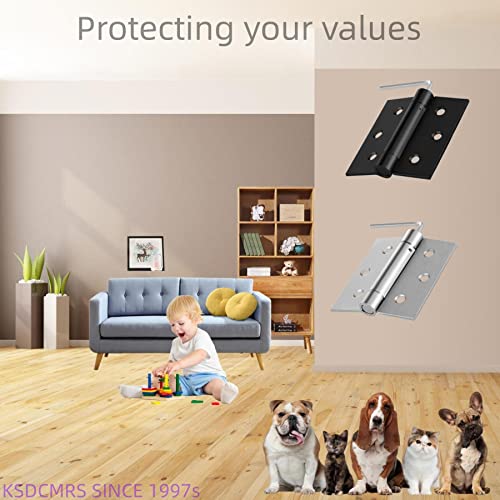 3.5" Matte Black Self Closing Stainless Door Hinges, 2 Pack - color: Matte Black-2PACK
