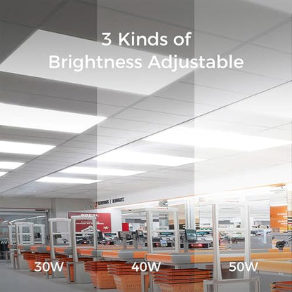 24 Pack 2x4 LED Flat Panel Light Drop Ceiling, 0-10V Dimmable - size: 2x4 FT- 24 Pack