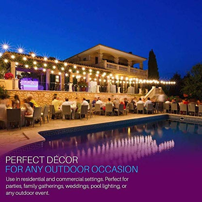 Svater Outdoor String Lights Waterproof 100 FT for Outside Patio 52 Bulbs - size: 100FT