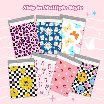Fuxury Poly Mailers 14.5x19" 50pcs,Cute Shipping Bags for Clothes,Groovy - color: Groovy Flower, size: 14.5x19" 50pcs