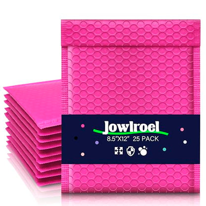 Bubble Mailers 8.5x12'' 25 Pack, Rose Red Padded Envelopes, Self Sealing Strong Adhesion Shipping Envelopes, Waterproof Mailing Envelopes, Cushioning Bubble Envelopes Usable Size 8.5x11" - color: Rose Red, size: 8.5x12" 25Pcs