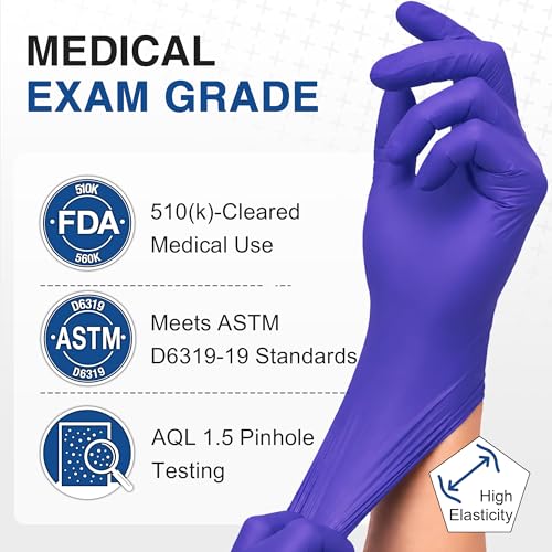 Schneider Medical Nitrile Exam Gloves, Powder & Latex Free, Darkblue - size: Small