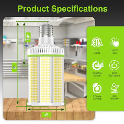 Horizontal Mount 120W LED Corn Light Bulb with Rotatable E39 Mogul Base
