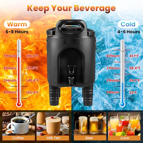 COSTWAY 2.6 Gal Insulated Beverage Dispenser, Commercial Coffee Server, 2