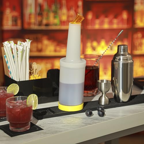 Restaurantware 1 qt Yellow Plastic Quick Pour Storage Container Bottle - color: Yellow, size: 32 Ounces