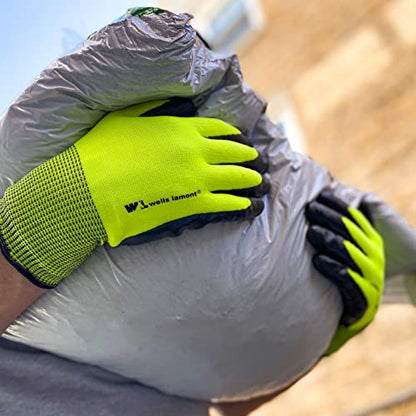 3 Pair Pack Nitrile-Coated Wells Lamont Work Gloves (546F) - size: X-Large (Pack of 3)