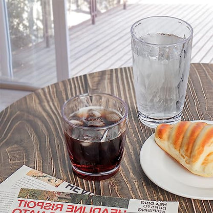 Topsky Reusable Plastic Cups, Shatter Proof Drinking Glasses, Unbreakable Tumblers for Home, Picnic, Party - Dishwasher Safe, Stackable | 10-oz, 16-oz - color: Clear 8pcs.