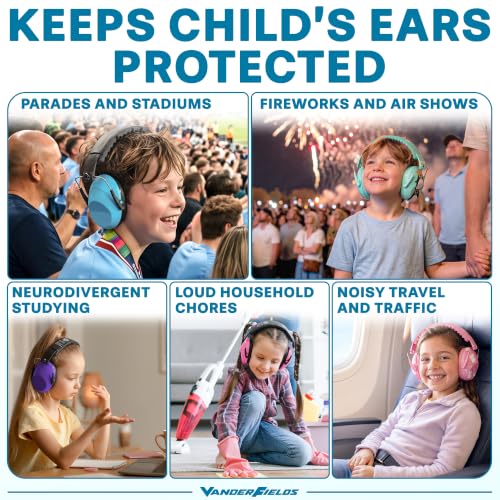 Kids Noise Canceling Headphones - 31 dB (2K Hz) - Ear Protection Earmuffs - color: Double Pink
