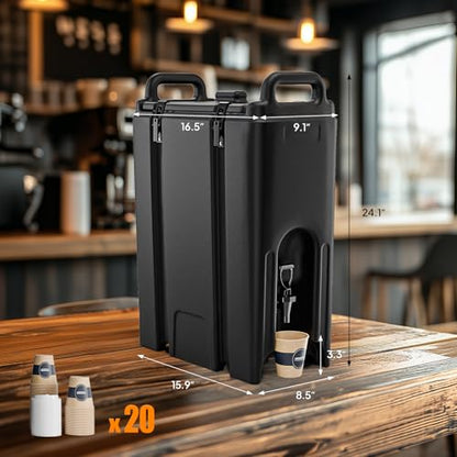 ROVSUN 5Gallon Insulated Beverage Dispenser Ice and Hot Drink Server - size: 5 Gallon
