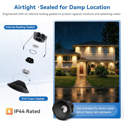 CycevSun Black 3 Inch Recessed LED Lights Anti-Glare COB Spotlight, 6-Pack - color: Black, size: 3 Inch