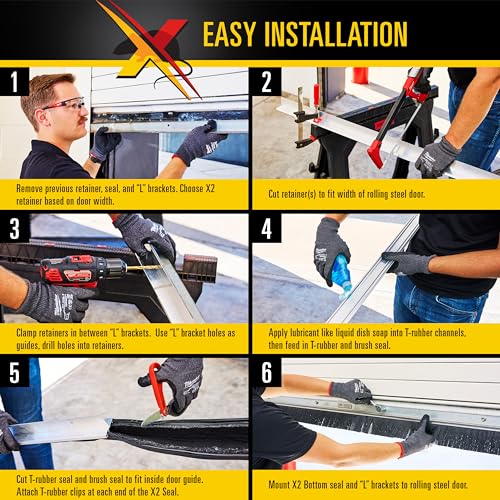 Xcluder X2 Rodent Proof Roll-Up Door Seal Kit, 16' x 2" x 1.625" Pest Control Retainer and Sealer, Suitable for Residential or Commercial Property Use - size: 2.0 in. x 1.625 in.