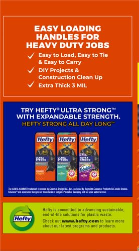 Hefty Heavy Duty Trash Bags, Large | 42 Gallon | For Contractors | 26 Count, Pack of 2 - size: 26 Count (Pack of 2)