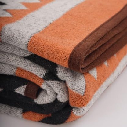 PuTian Merino Wool Blend Blanket, Warm Washable Throw, 87×63 Grey Flame - color: Grey 803, size: 63" × 87"