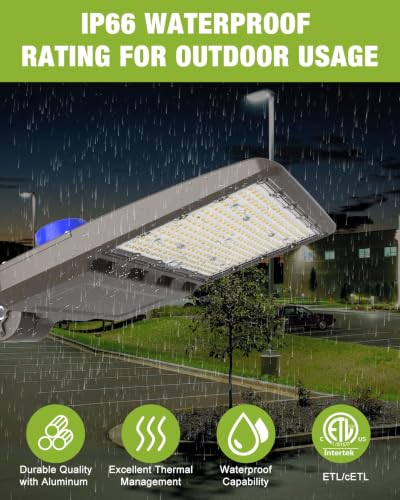 YXL LED Parking Lot Shoebox Light with Dusk to Dawn Photocell, 21000LM 5000K Daylight Arm Mount, IP65 Waterproof Area Light for Parking Lot Sports Stadium 150W 24Pack - size: 150W Arm 24Pack