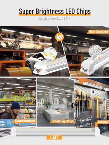 OnlyLux LED Shop Light, 25W 3750LM 6000K Super Bright(6 Pack) - size: 6 Pack