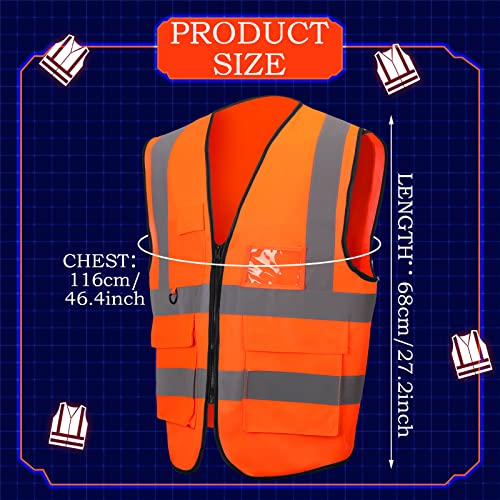 Funtery 2 pcs Halloween Orange Hunting Vest High Visibility Safety Clothes